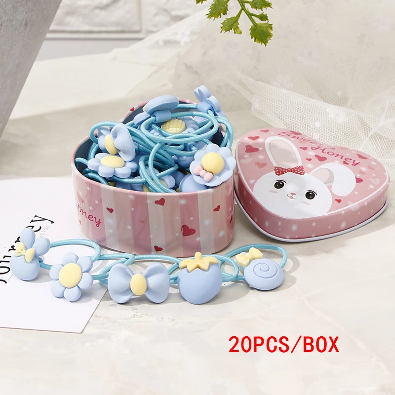 20PCS-13 50 шт./лот, резинка для волос, Детская упаковка, Резиновая лента, милый мультяшный подарок, цветная Минималистичная веревка для волос, аксессуары для волос, галстуки для волос, головные уборы - Цвет: 20PCS-13