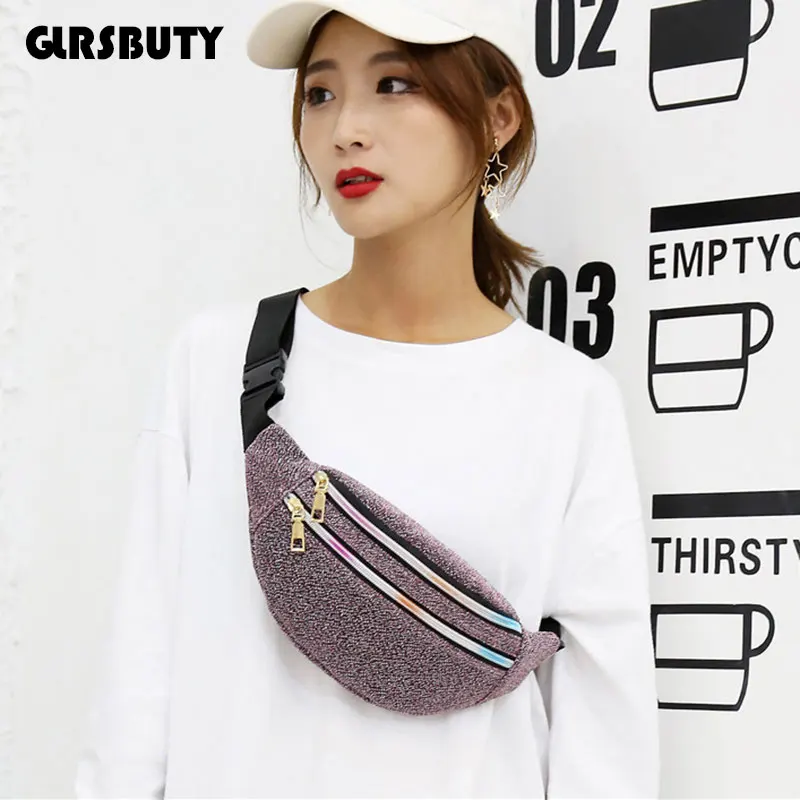 

GLRSBUTY Waist Bag 2019 Fanny Pack Women`s Belt Bag Oxford Hip Bum Bag Travel Shiny Pocket Zipper Pouch Purse for Moblie Phone