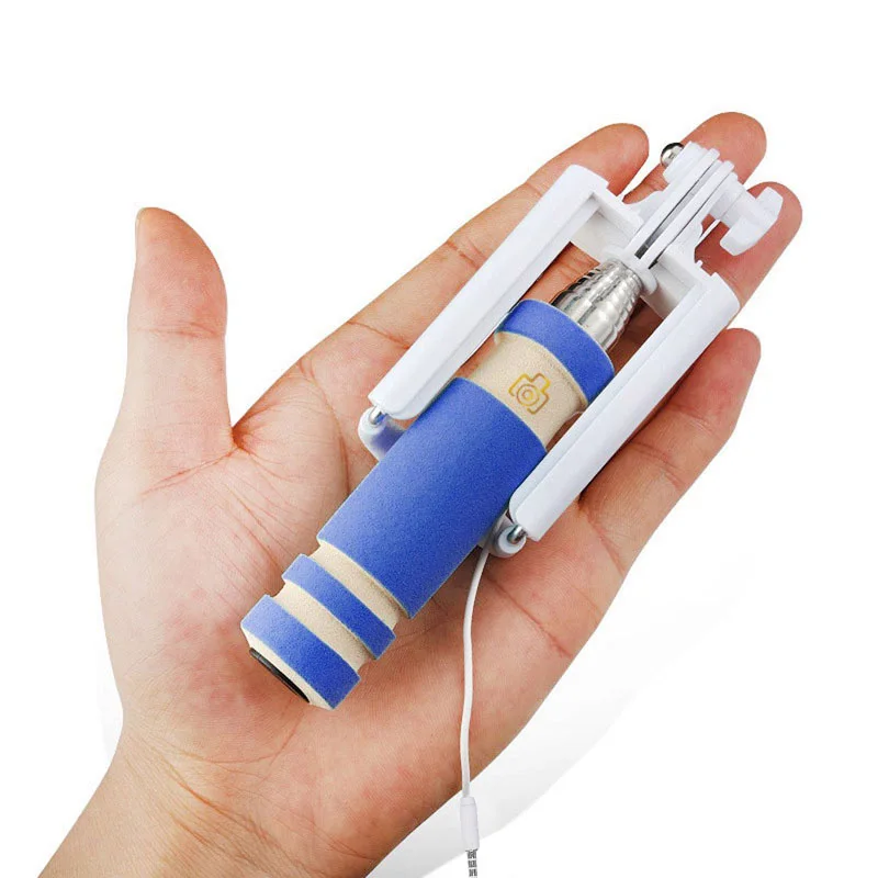 

Foldable Mini Wired Selfie Stick Handheld Extendable Monopod Non-slip Handle for iPhone 6/6S plus/Samsung LFX-ING