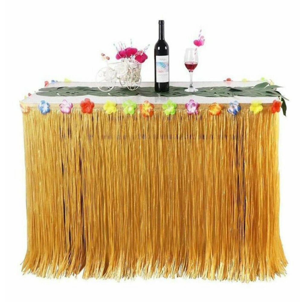 Hawaien Fete Table Jupe Hawaii Fete Tropicale Decorations Mariage Joyeux Anniversaire Ete Luau Plage Fete Decor Aliexpress