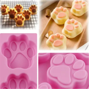 

Silicone Mold 10 Lattices Cat Paw Footprint Handmade Soap Mold Silicone Cake Moulds