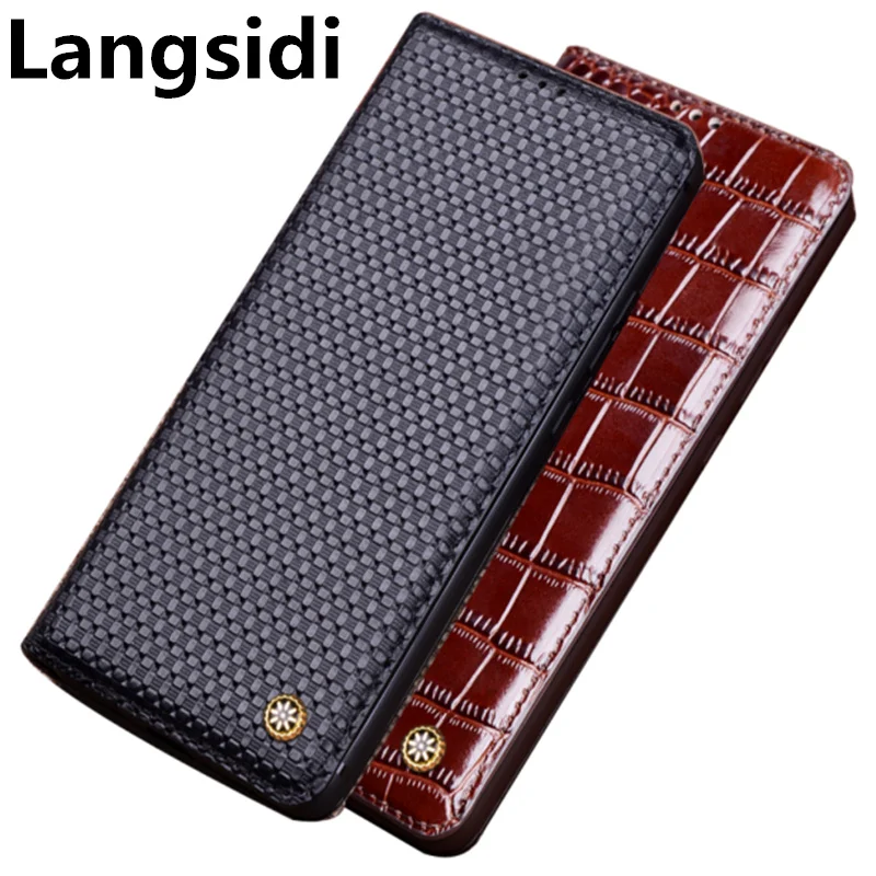 

High-end genuine leather cover magnetic holder phone case for Motorola Moto G6 Plus/Motorola Moto G7 Plus flip case stand coques