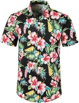 

New Mens Hawaiian Shirt Summer Holiday Casual Printed Multiple Colours Short Sleeve Male Tops Daily Lleisure Shirts S-2XL