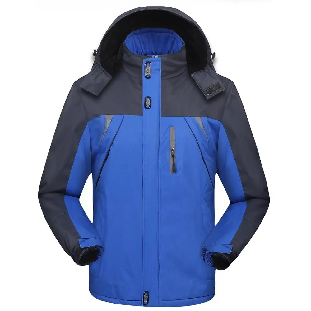 Новое поступление, водонепроницаемые и ветрозащитные зимние куртки из флиса для мужчин и женщин, утолщенная теплая верхняя одежда, ветровка плюс - Цвет: blue
