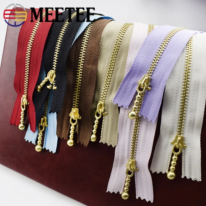 Meetee 3 # золотая металлическая молния закрывающаяся 12/15/20 см для джинсов сумок