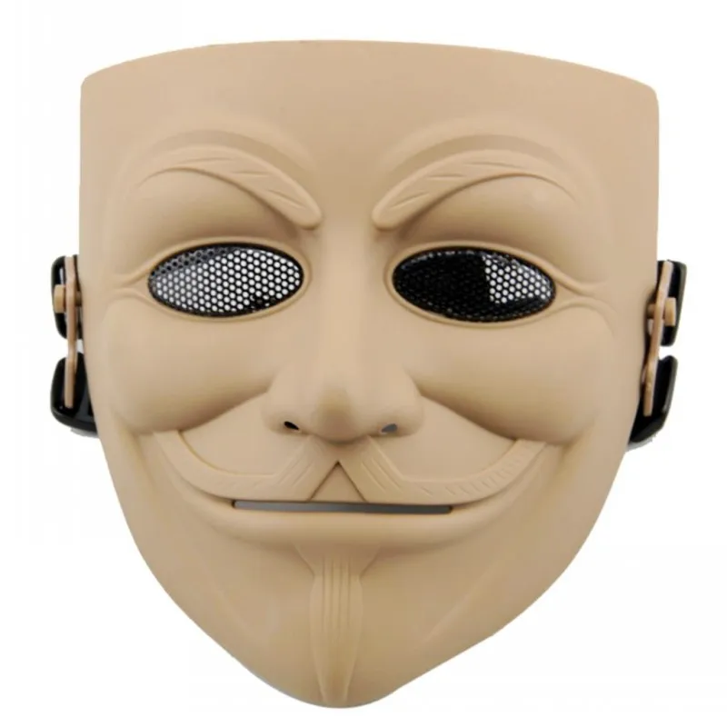 V для Vendetta полная лицевая Металлическая Сетка Тактическая Страйкбол Маска Оптический охотничий прицел военный Пейнтбол косплей вечерние защитные декоративная маска - Цвет: Sand Color