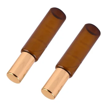 

10Pcs Refillable Perfume Roll On Bottle Amber Empty Bottle with Stainless Steel Roller Ball for Essential Oil Aromatherapy(10ML
