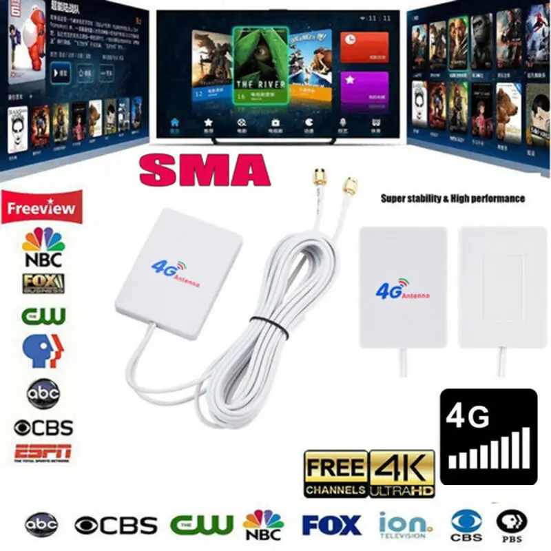28dBi 4G 3g LTE 2 x SMA Широкополосная Антенна Усилитель сигнала Усилитель 690-2700 МГц