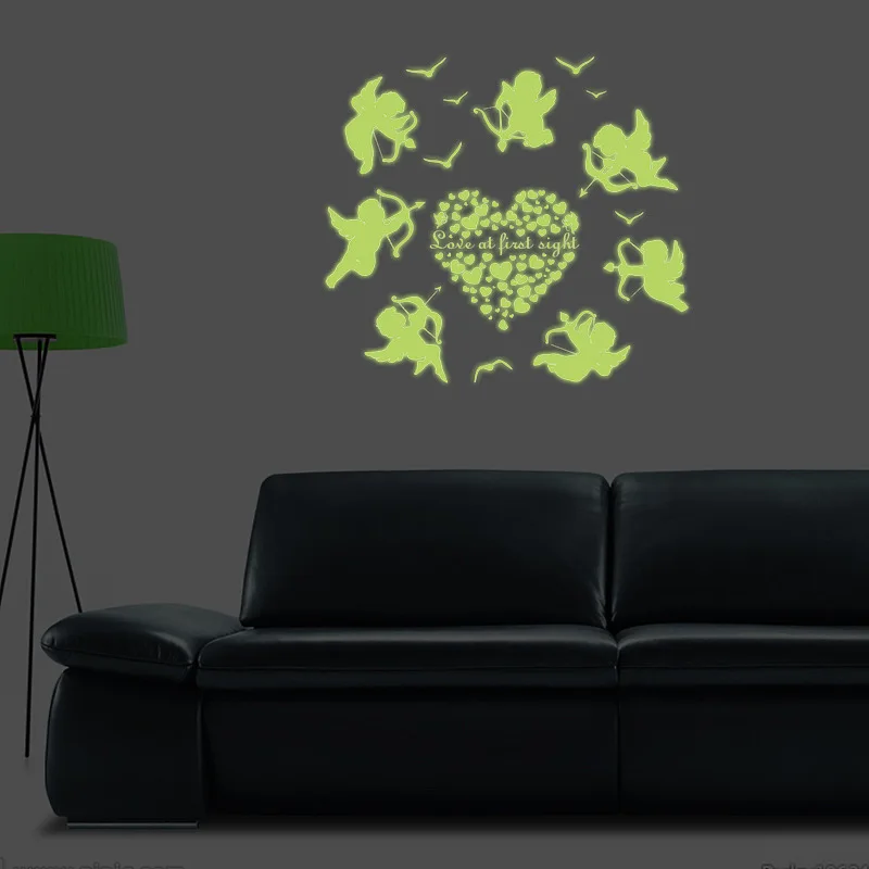 Y0045 эльфы Ангел светящиеся флуоресцентные наклейки гостиная художественное оформление стены в спальне наклейки производители оптом