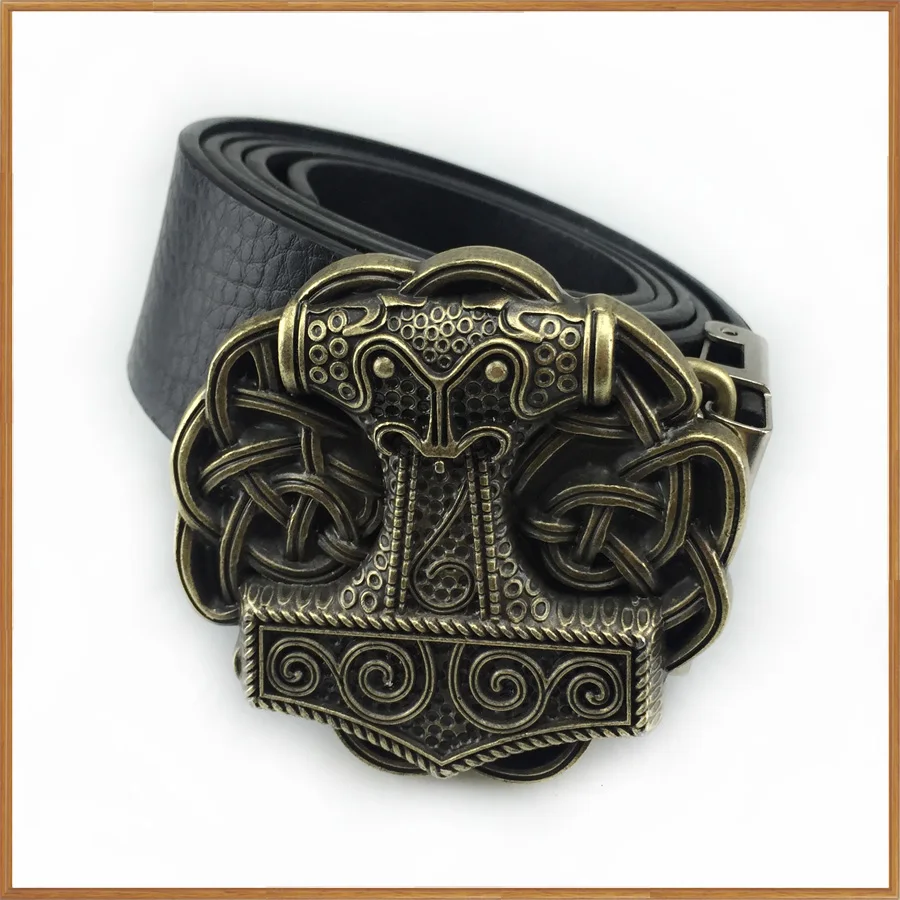 Bucklelub Mjolnir THORSHAMMER викингов ремень с пряжкой для джинсов подарок музыкальный ремень пряжка FP-03718-1 античная латунь отделка