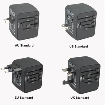 

Power Plug Adapter International Travel Charger with 4 USB Ports Work for 150+ Countries US UK EU AUS Plug All In One Design