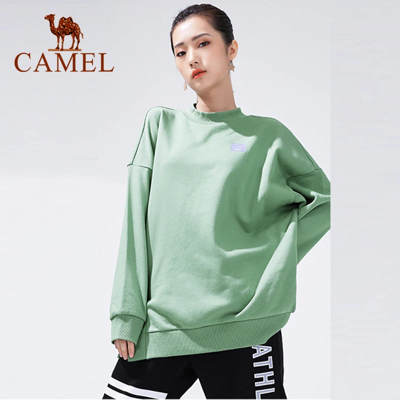 

CAMEL Sports Sweater Women's New Fall Loose Large Size Fashion Mid-length Solid Color Trendy Brand Pullover