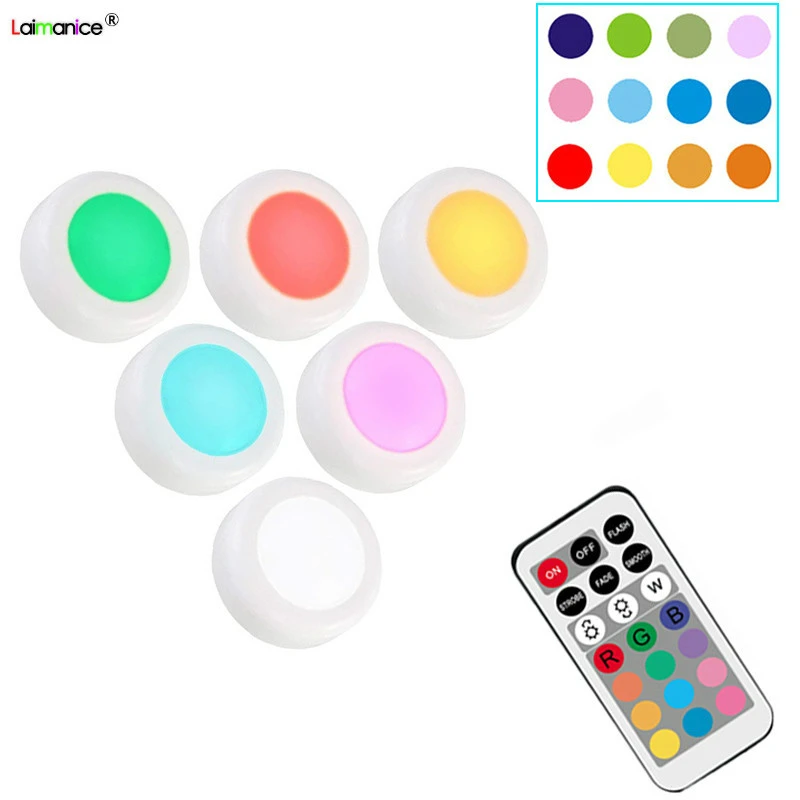3x RGB LED Under Cabinet Wall Lamp Cupboard Lighting Night Light Remote 3x RGB LED Under Cabinet Wall Lamp Cupboard Lighting Night Light Remote