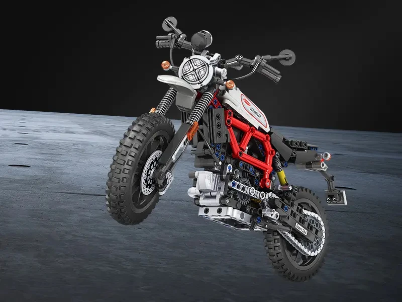Наборы MOC для механического мотоцикла Креста велосипеда 1:6 Сборная модель