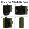 Bassdash Water Bottle Pouch with Molle Straps Belt Clip Carabiner Foldable Mesh Holder Bag for Travel Fishing Hunting Hiking 6