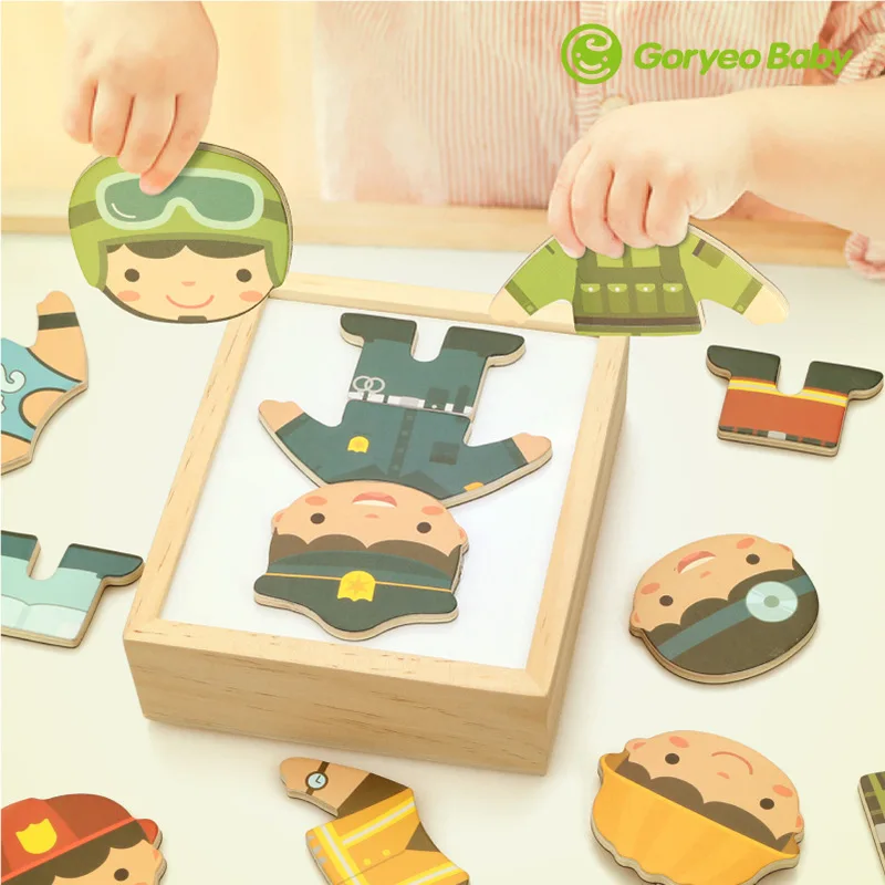 

Goryeobaby Bear Changing Clothes Magnetic Wooden Puzzle Children'S Educational Stereo Wooden Wear Clothes Jigsaw Puzzle