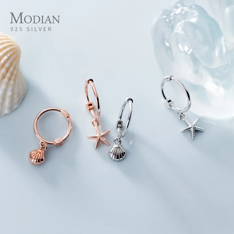 Modian новый 925 стерлингового серебра роскошный Морская звезда оболочка