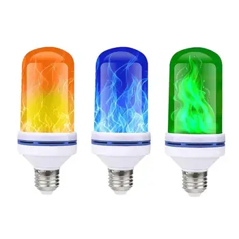 

E27 99LED Flame Bulb 85-265V Flame Effect Light Bulb Corn Bulb Flickering Fire Emulation Decorative Lamp Yellow/Blue/Green