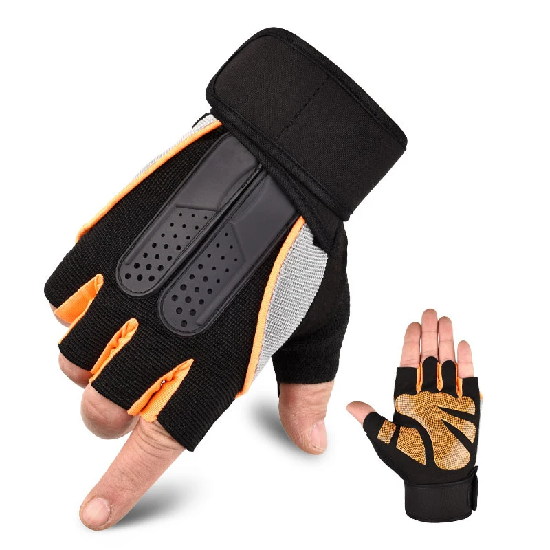 Fitness Heavyweight Training Half Finger Gloves Non-Slip Breathable Extended GYM Support Bodybuilding Weightlifting Sport M L XL