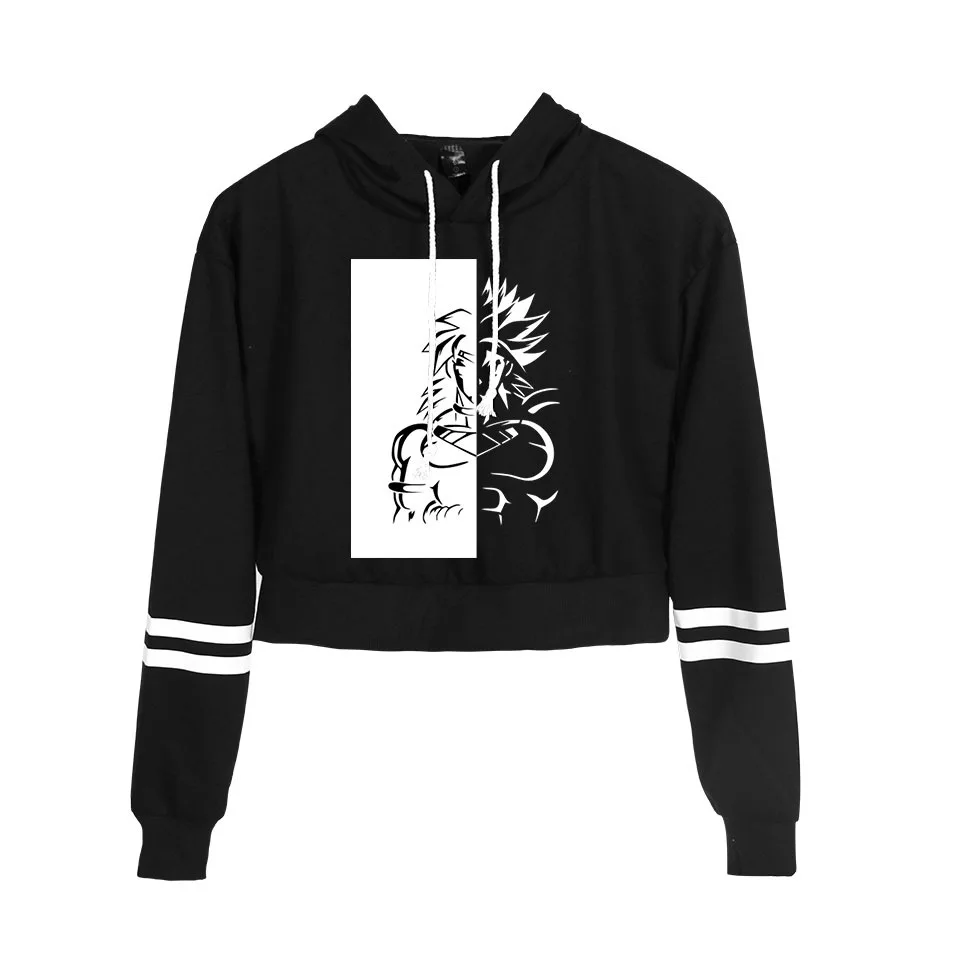 Принт толстовка с драконом sweashirts короткие сексуальные толстовки для женщин укороченный топ рубашка Повседневный пуловер с капюшоном одежда с длинными рукавами