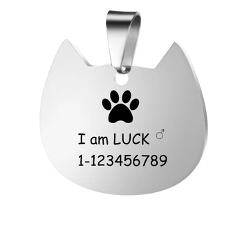 

Cute Cat Stainless Steel Pendant Blank Keyring Engrave Personalized Name Symbol Charm Key Chain SL-044