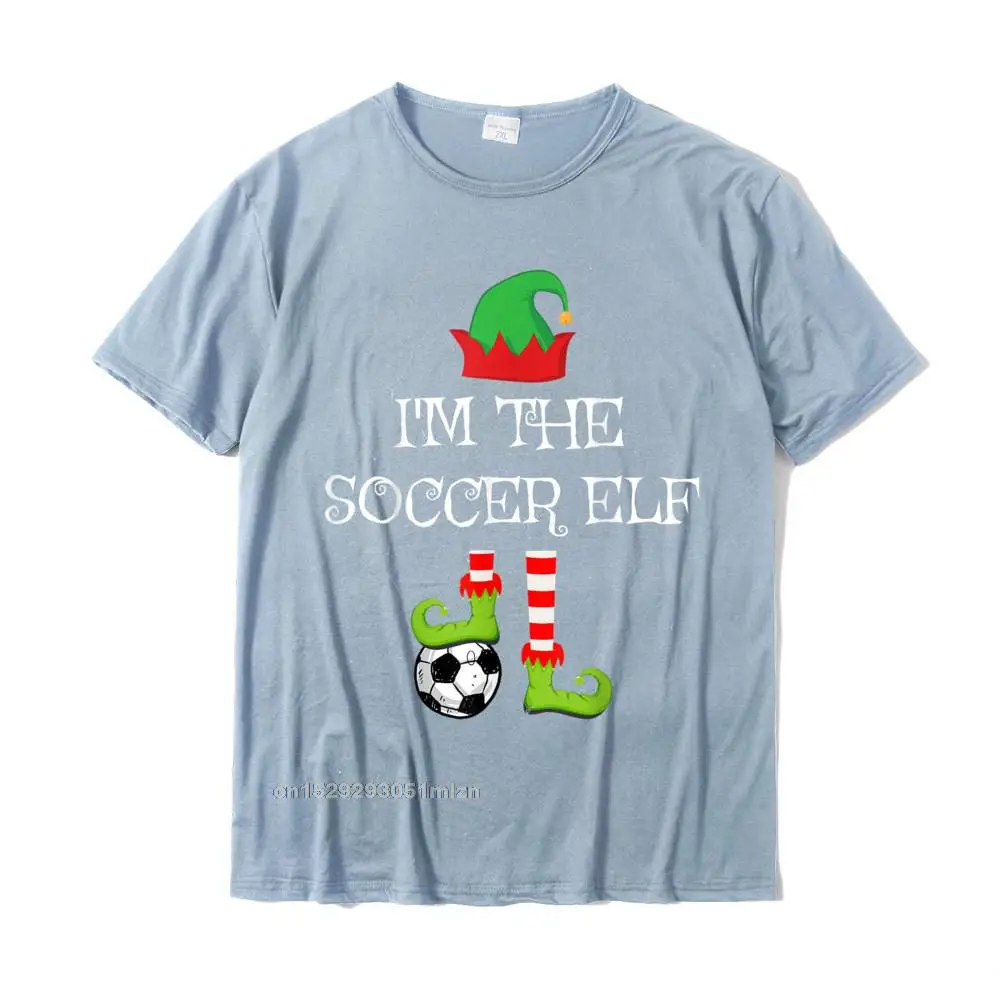 3D Printed Pure Cotton Tops Tees for Men Cool T Shirts Funny 2021 Hot Sale Round Collar T Shirt Short Sleeve Wholesale Im the Soccer Elf Matching Family Group Christmas T-Shirt__5255 light