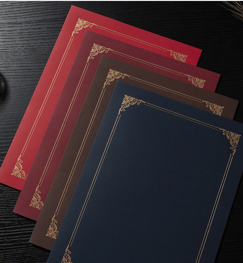 10 UNITS Bulk Order Horizontal Vertical Certificate Paper Cover, Employment Letter Authorization Universal Thin Sleeves