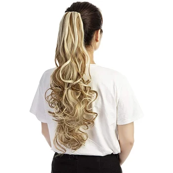 

22 Inch Long Curly Styled Clip In Claw Ponytail Hair Extension Synthetic Hairpiece 160g with a jaw/claw Clip