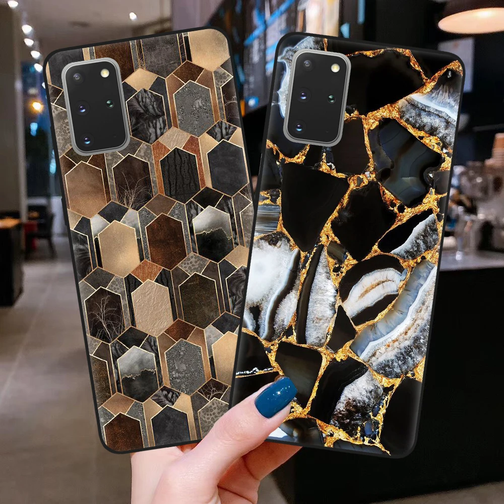 Чехол-накладка для Samsung S8 S9 S10 S20 Plus Ultra S10E A51 A71 A50 из ТПУ с мраморным узором |