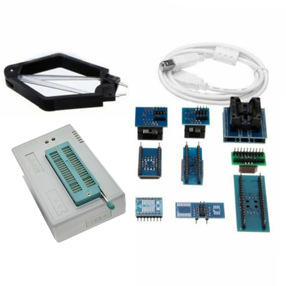 

Mini Pro TL866CS USB BIOS Universal Programmer Kit High-speed W/ 9 Adapters Encryption Chips Internal RC Calibration High Hot