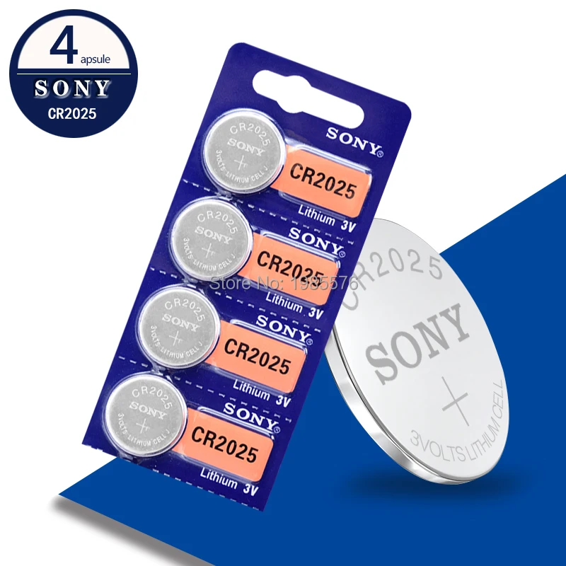 4 Uds para SONY Original cr2025 baterías de botón de la célula cr 2025 ECR2025 DL2025 LM2025 3V batería de botón de litio para reloj con calculadora