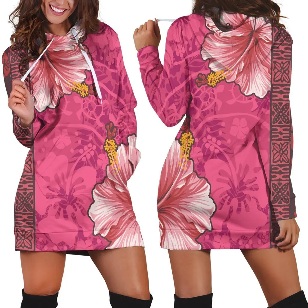 PLstar Cosmos 3Dprinted Newest Hibiscus Hoodie Sweater Dress Tribal Polynesia Tattoo Harajuku Streetwear Pullover Unique Woman 1