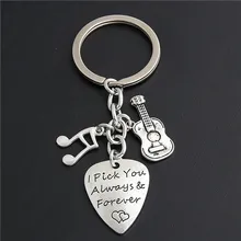 Music Lovers I Pick You Always& Amp; Forever Guitar Pick Music Notes Keychain