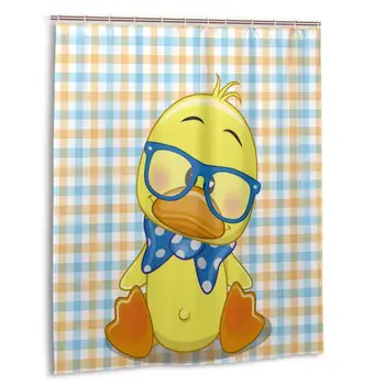 

Hipster Boho Baby Duck Dotted Bow Cool Free Spirit Smart Geese Shower Curtain Polyester Waterproof 12 Hooks Fabric Modern