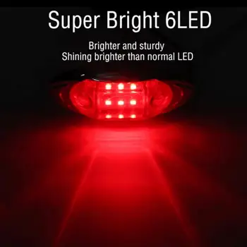 

1pcs 24V 5Colors 6LED Side Marker Lamp Tail Brake Light For Car Truck Trailer Lorry Bus Van Pickup Signal Light