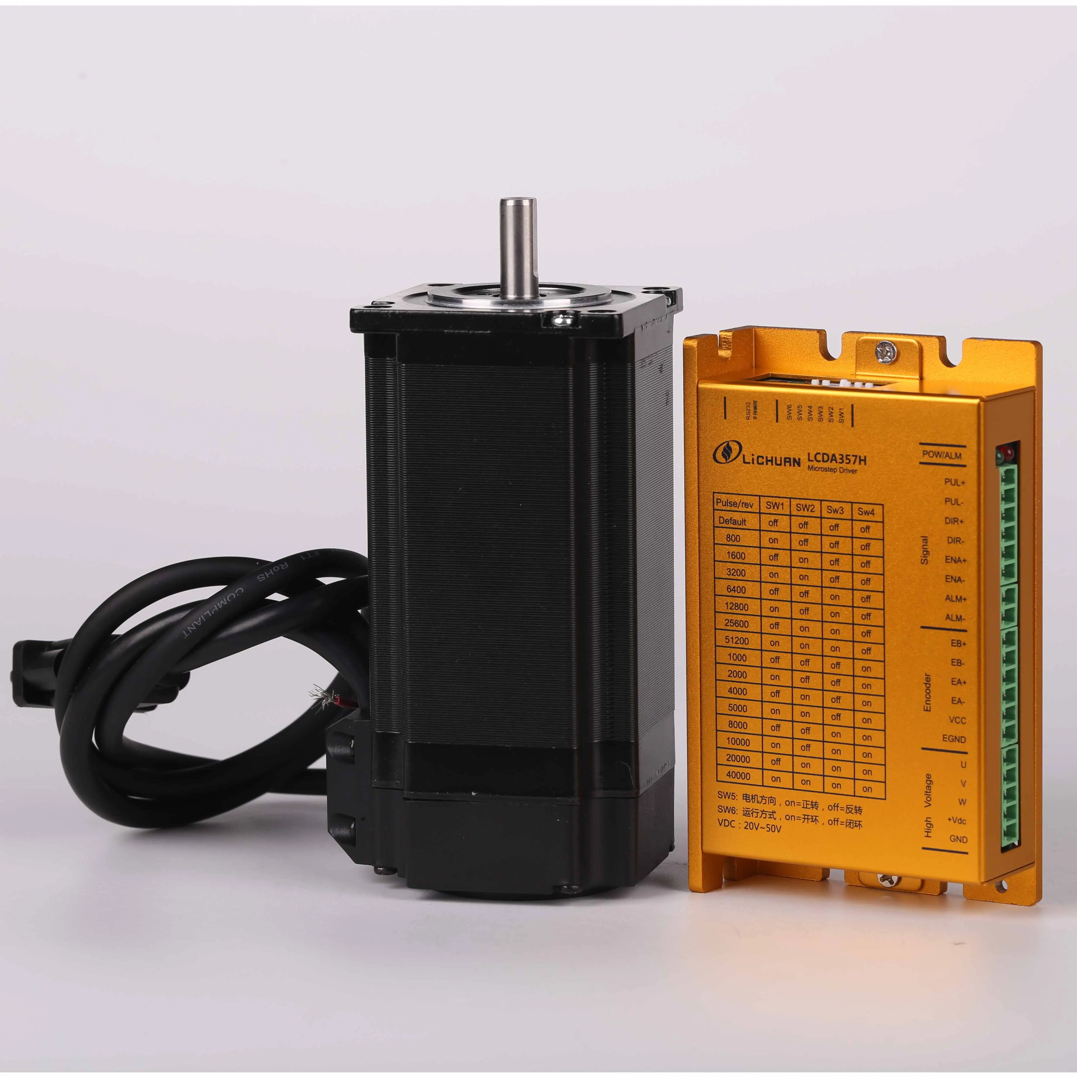 

Lichuan 3phase Nema23 3Nm closed loop stepper motor driver set for CNC machine LCDA357H+LC57H3100