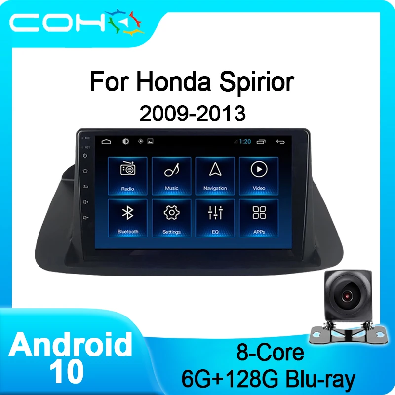 COHO For Honda Spirior 2009-2013 Gps Navigation Car Multimidia Player Autoradio Android 10.0 8-Core 6+128G