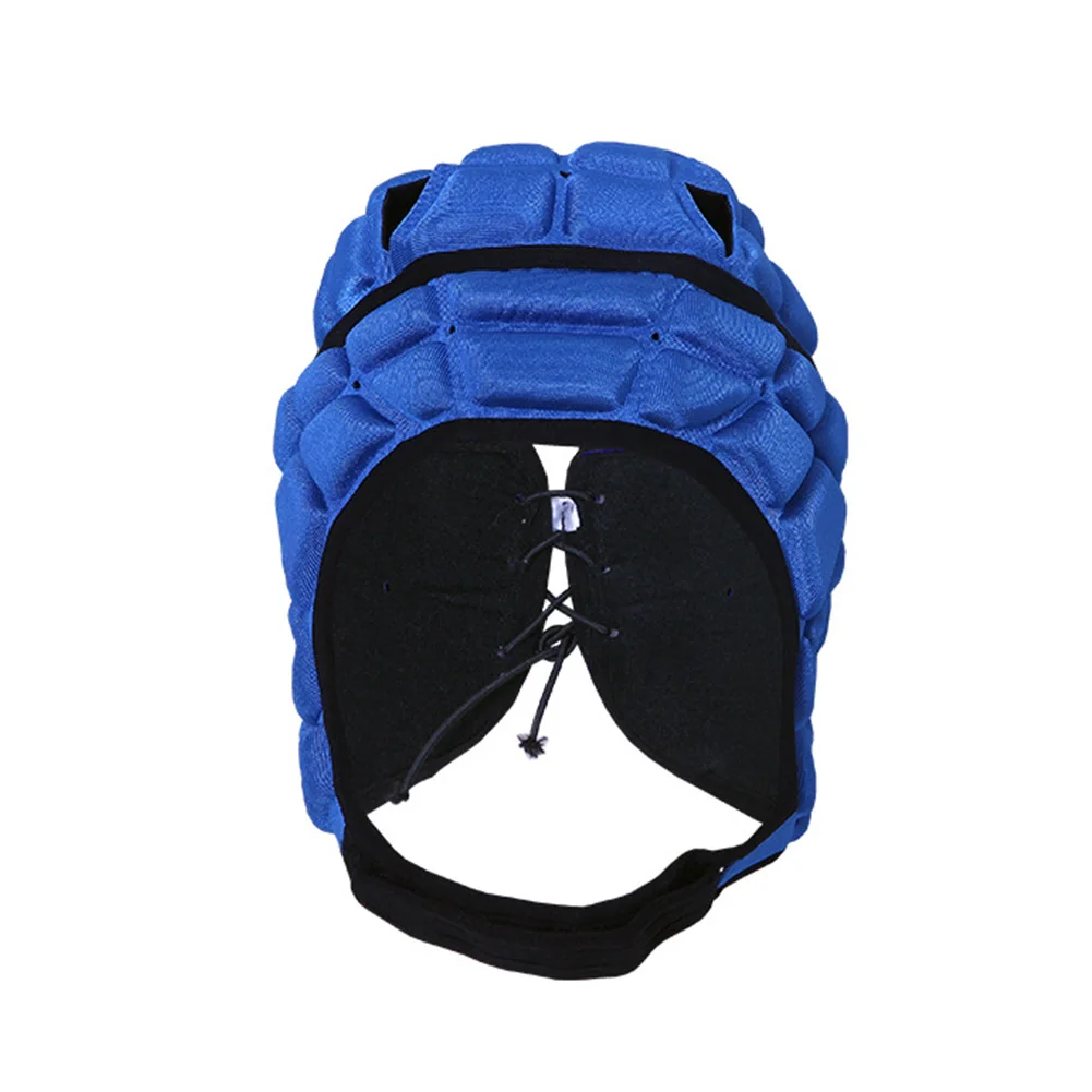 Футбол прочный спортивный шлем вратаря удобная портативная тренировочная детская Регулируемая регби роликовая шляпа Защитная Экипировка - Цвет: M blue