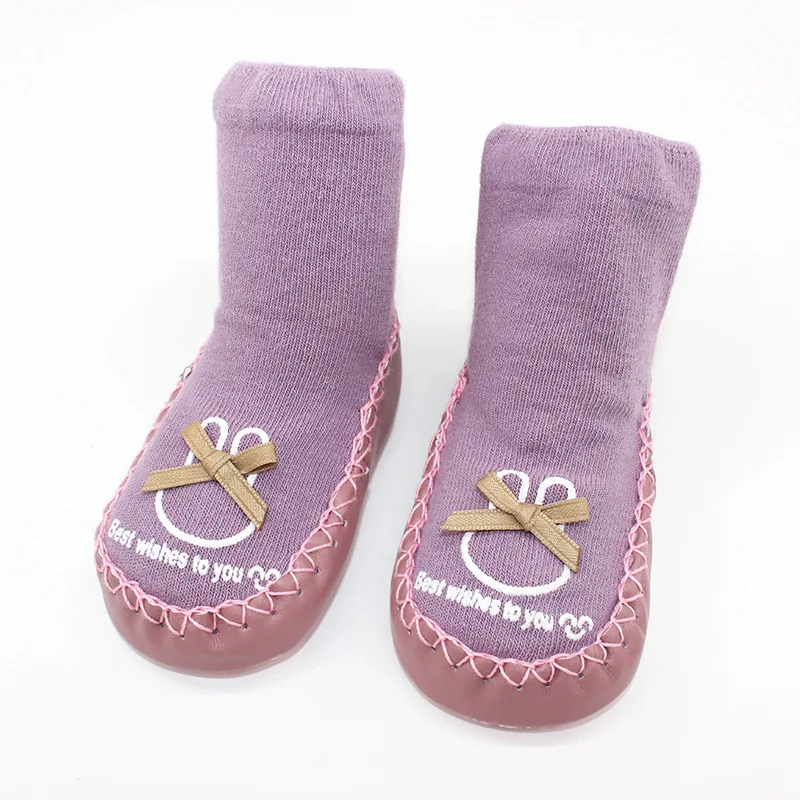 Children's Floor Socks Newborn Baby Shoes Butterfly-knot Baby Soft Socks Cartoon Baby First Walkers Non-slip Baby Walking Shoes