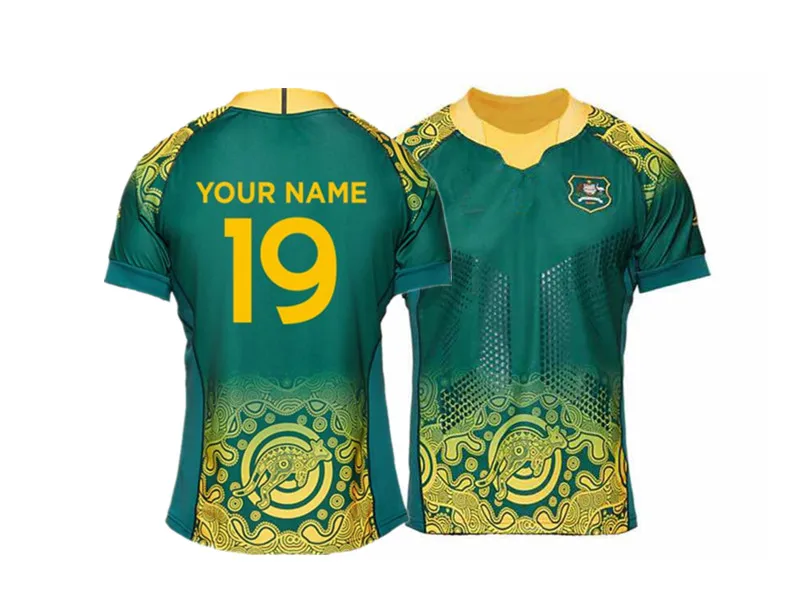

2019 Australia RWC RUGBY JERSEY AWAY JERSEY size S-5XL Print custom name number Top quality free shipping