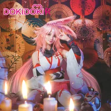 DokiDoki-R Honkai Impact Yae Sakura, Женский костюм для косплея, белый, красный костюм Honkai Impact 3, костюм для косплея Yae Sakura