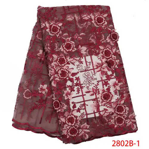 NIAI африканская французская кружевная ткань Высокое качество Кружева Тюль Чистая кружевная ткань вышивка нигерийская кружевная ткань для женщин XY2802B-1 - Цвет: picture 1