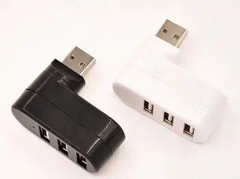 

50pcs 3 Ports Hub USB 2.0 Mini Rotate Splitter Adapter for PC Notebook Laptop