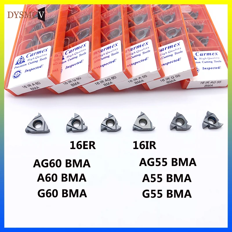10 шт. 100% оригинал Carmex16ER AG60 AG55 A60 G55 16IR BMA Carmex CNC резьбовое твердосплавное лезвие