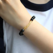 Classic Turquoise Custom Name Bracelet Natural Stone Personalized Bracelets for Women Jewelry Armband Pulseras Mujer Moda 2019