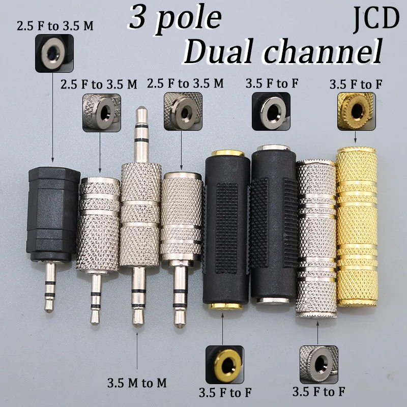 1-10pcs Jack mm to mm Audio Adapter Male to