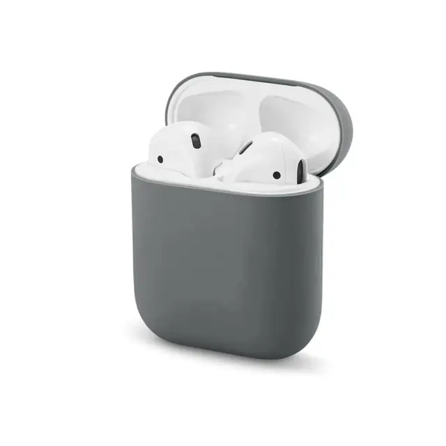 Soft Silicone Cases For Apple Airpods 1/2 Protective Bluetooth Wireless Earphone Cover For Apple Air Pods Charging Box Bags Premium Gray