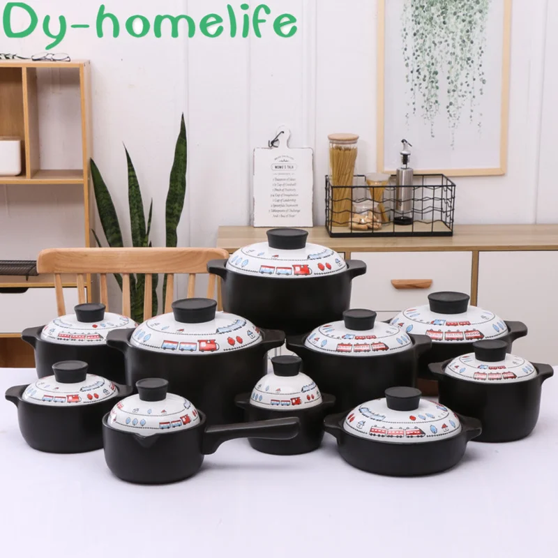 

Japanese Style Multi-size Cartoon Ceramic Casserole Restaurant Kitchen Household Open Flame Heat-resistant Double-ear Soup Pot
