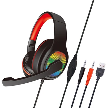 

K8005 Stereo Sound Headsets with Mic LED light for Computer PC Gamer PC780 Gaming Headset Earphone Wired Headphone