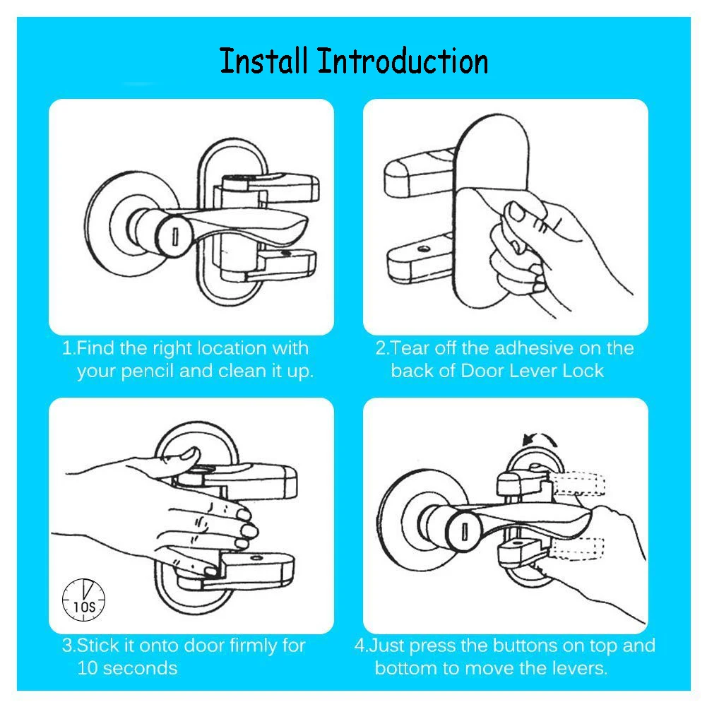 Детская Защитная дверная ручка с замком для детей/домашних животных, защитная дверная ручка, защелки 3 м, клейкая дверная ручка, защитный